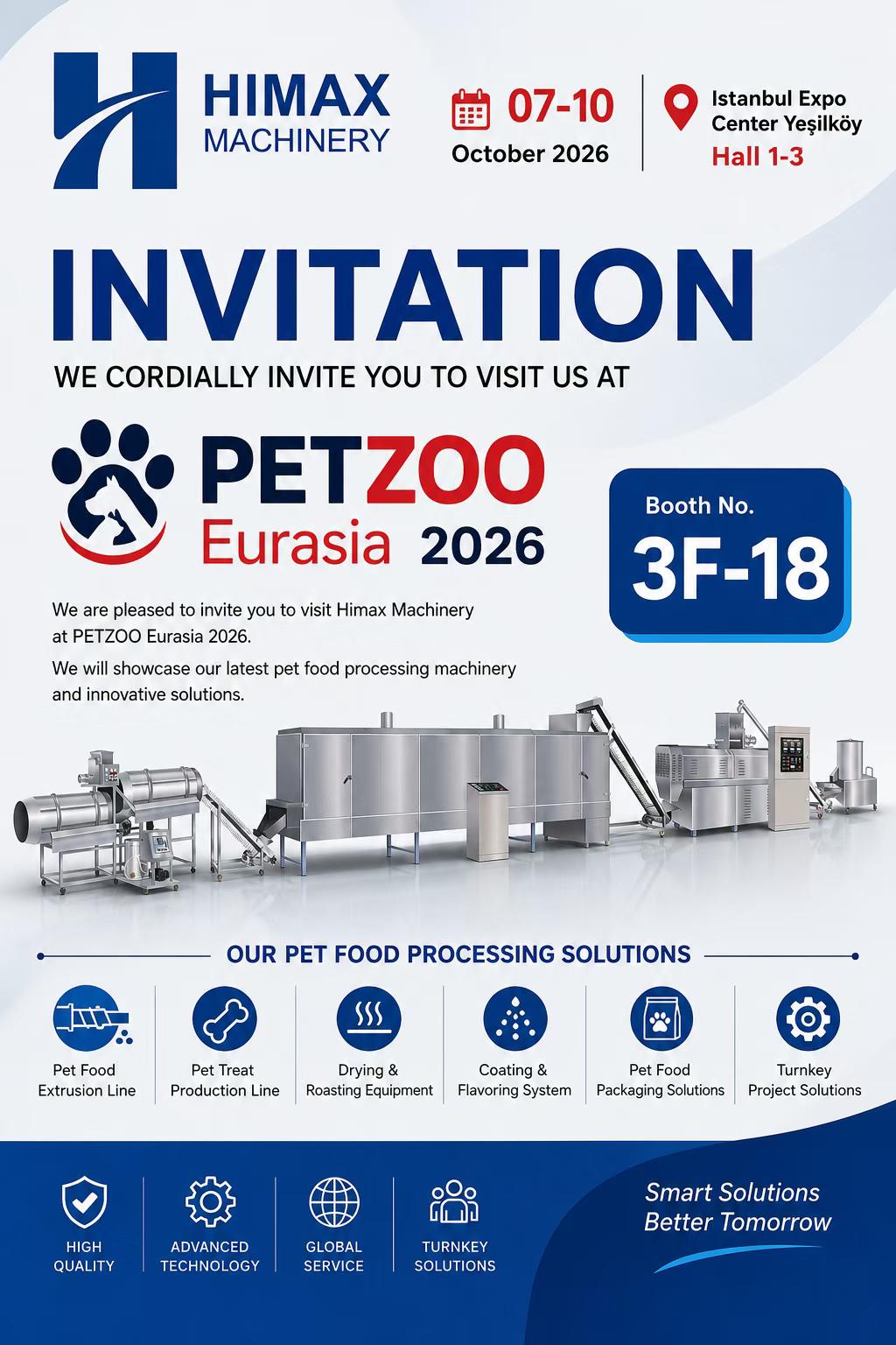 Himax Machinery participará en PETZOO Eurasia 2026 en Estambul